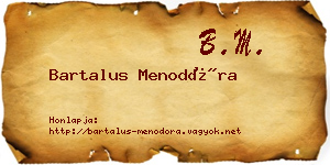 Bartalus Menodóra névjegykártya