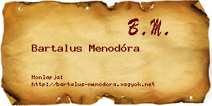 Bartalus Menodóra névjegykártya